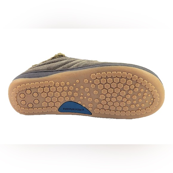 Men's Tempur-Pedic Warrick Charcoal Suede Outer/Faux Fur Lined Slipper 1… - Picture 4 of 10